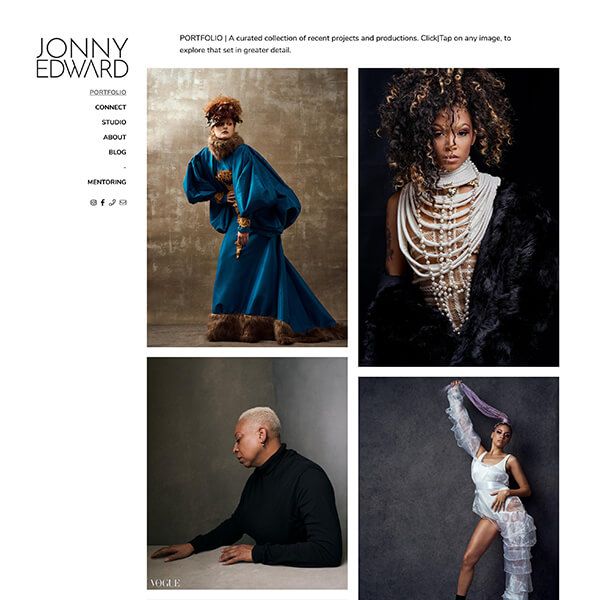 Jonny Edward Portfolio Website Voorbeelden