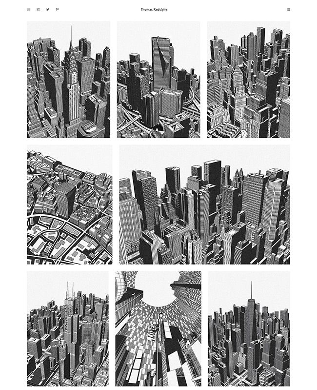 Thomas Radclyffe - nezávislé ilustrátorské portfolio internetové stránky