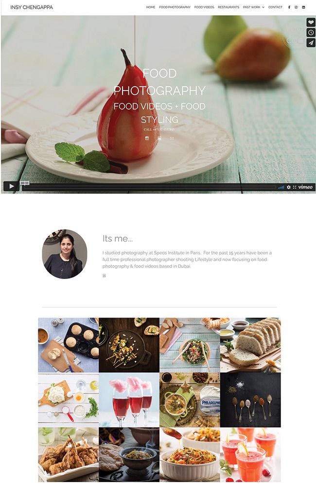 Insy Chengappa Food Photography Portfolio Website