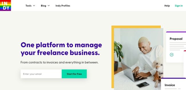 Plataforma de gerenciamento de negócios freelance Indy