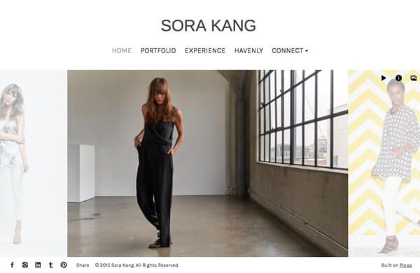Sora Kang ポートフォリオ Web サイトの例