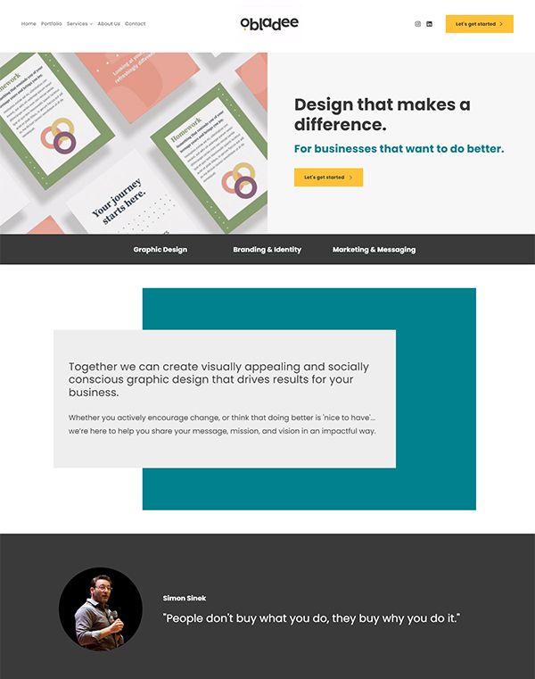 Obladee Design Portfolio Приклади веб-сайтів