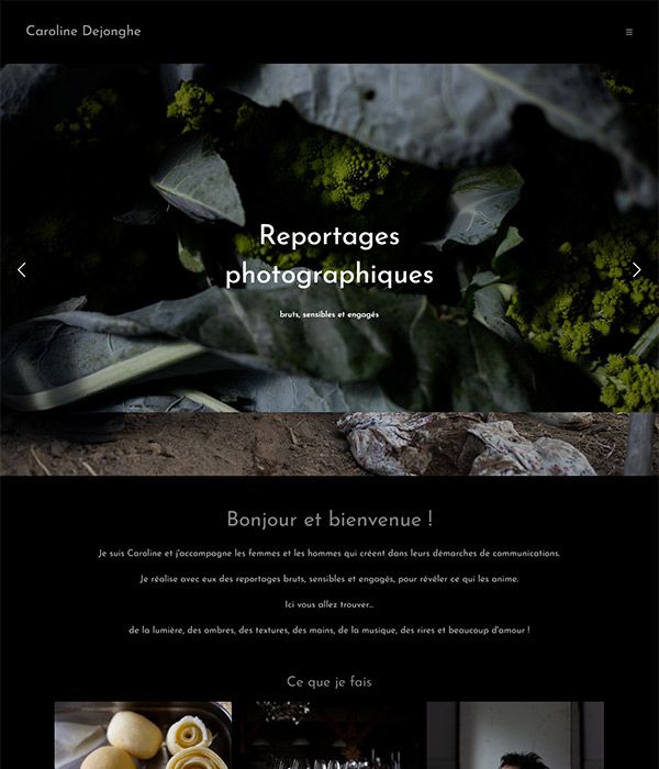 Caroline Dejonghe - Sito web portfolio di fotografi ritrattisti e artigiani - pixpa