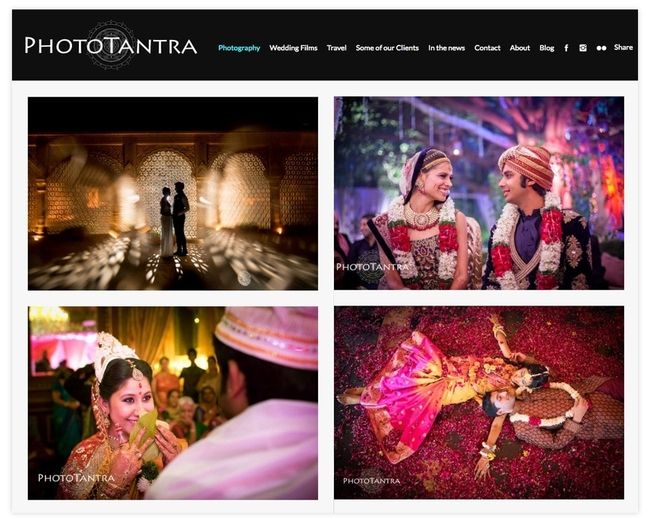 Photo Tantra wedding photography website