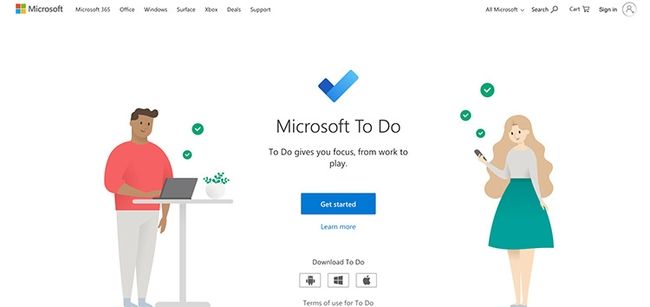 Aplicativo de produtividade de gerenciamento de tarefas Microsoft To Do Best