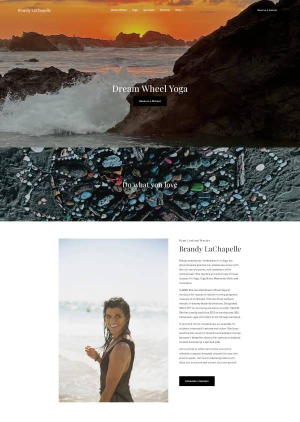 Brandy LaChapelle -portfolion verkkosivustoesimerkkejä
