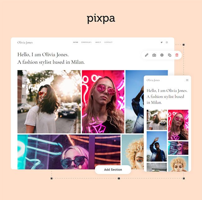Веб-сайт фотографии Оливии Джонс