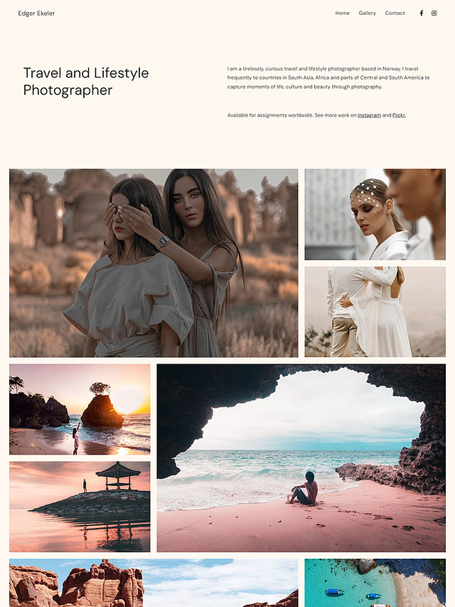 Atelier - Pixpa Webbplatsmall för bröllopsportfölj