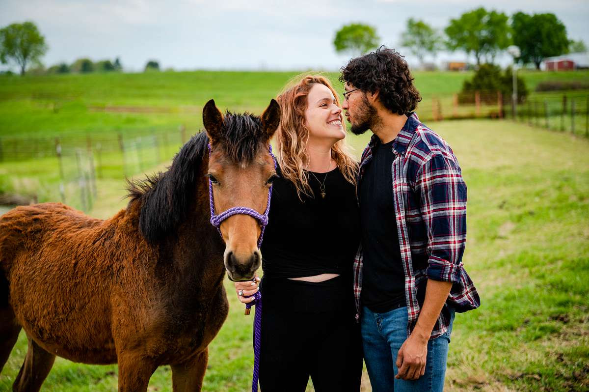 Engagement session with horse
